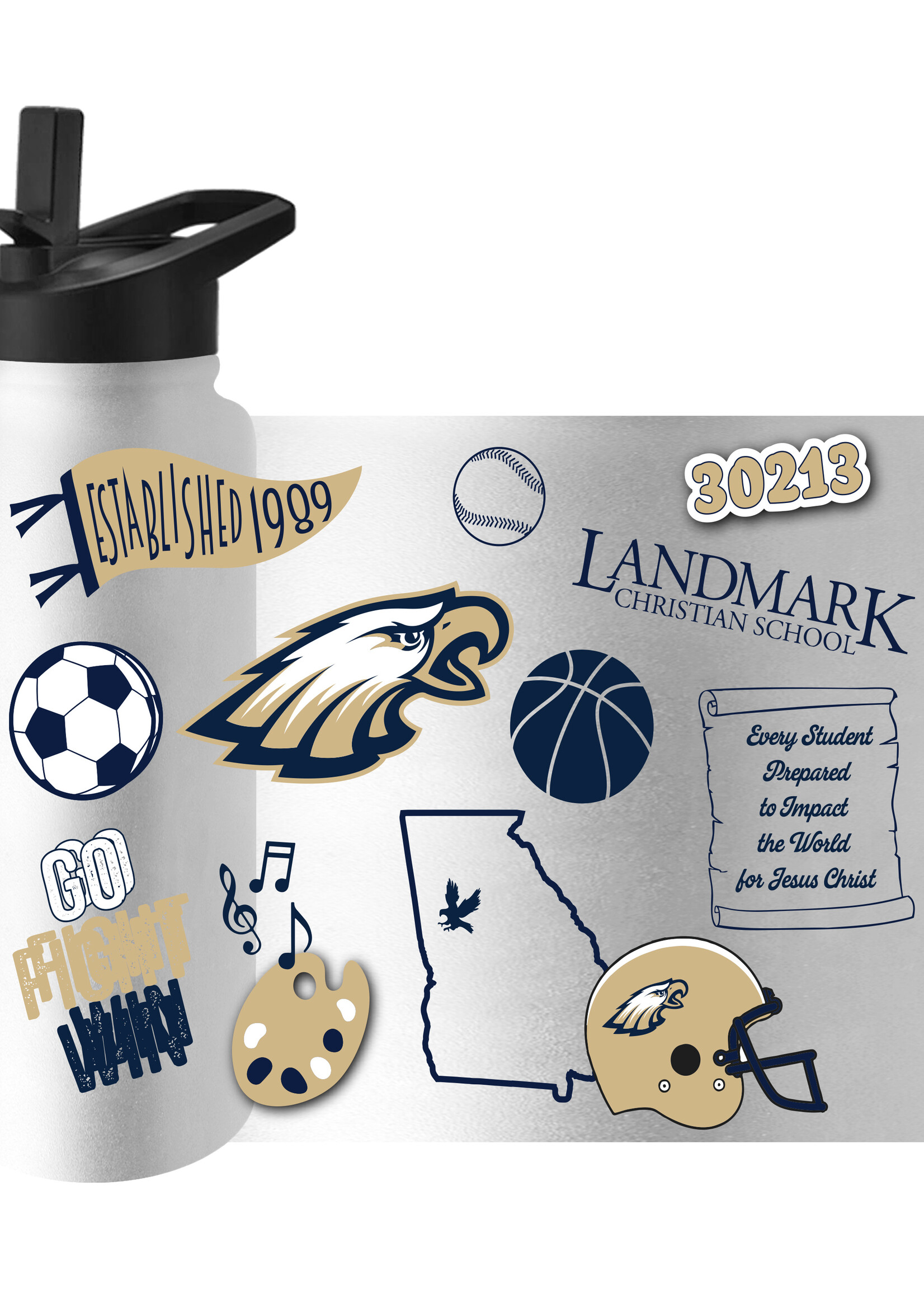 LOGO BRAND 34 OZ QUENCHER WITH ALL OVER DESIGN