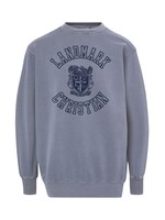 ADULT COASTAL OXFORD BLUE CREW WITH PUFF SCREEN PRINT