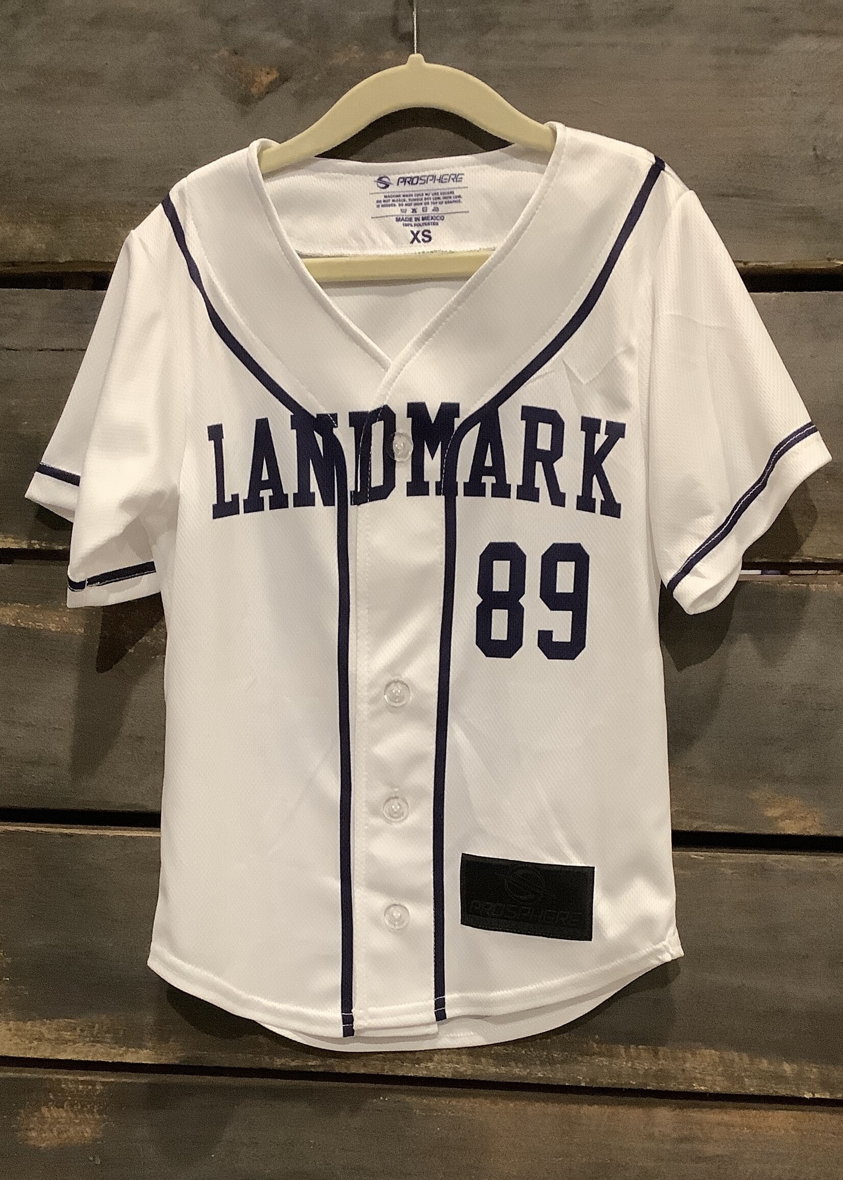YOUTH BASEBALL JERSEY WHITE/NAVY