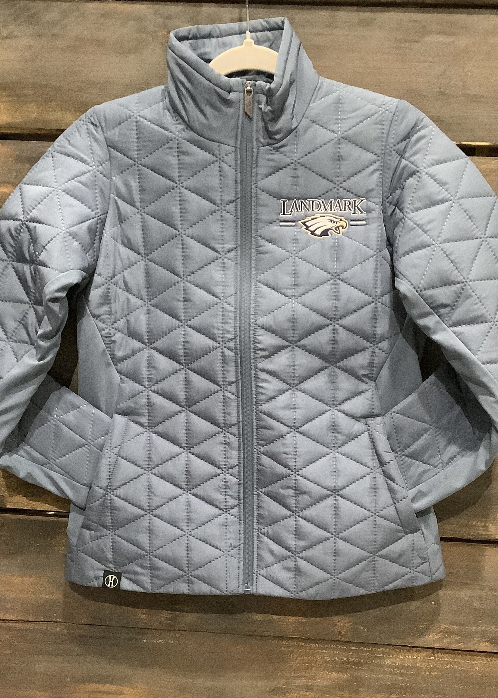 LADIES REPREVE ECO PUFFER JACKET IN STORM BLUE