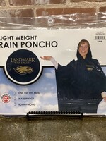 LIGHT WEIGHT NAVY RAIN PONCHO WITH LOGO ON LEFT CHEST - ONE ADULT SIZE
