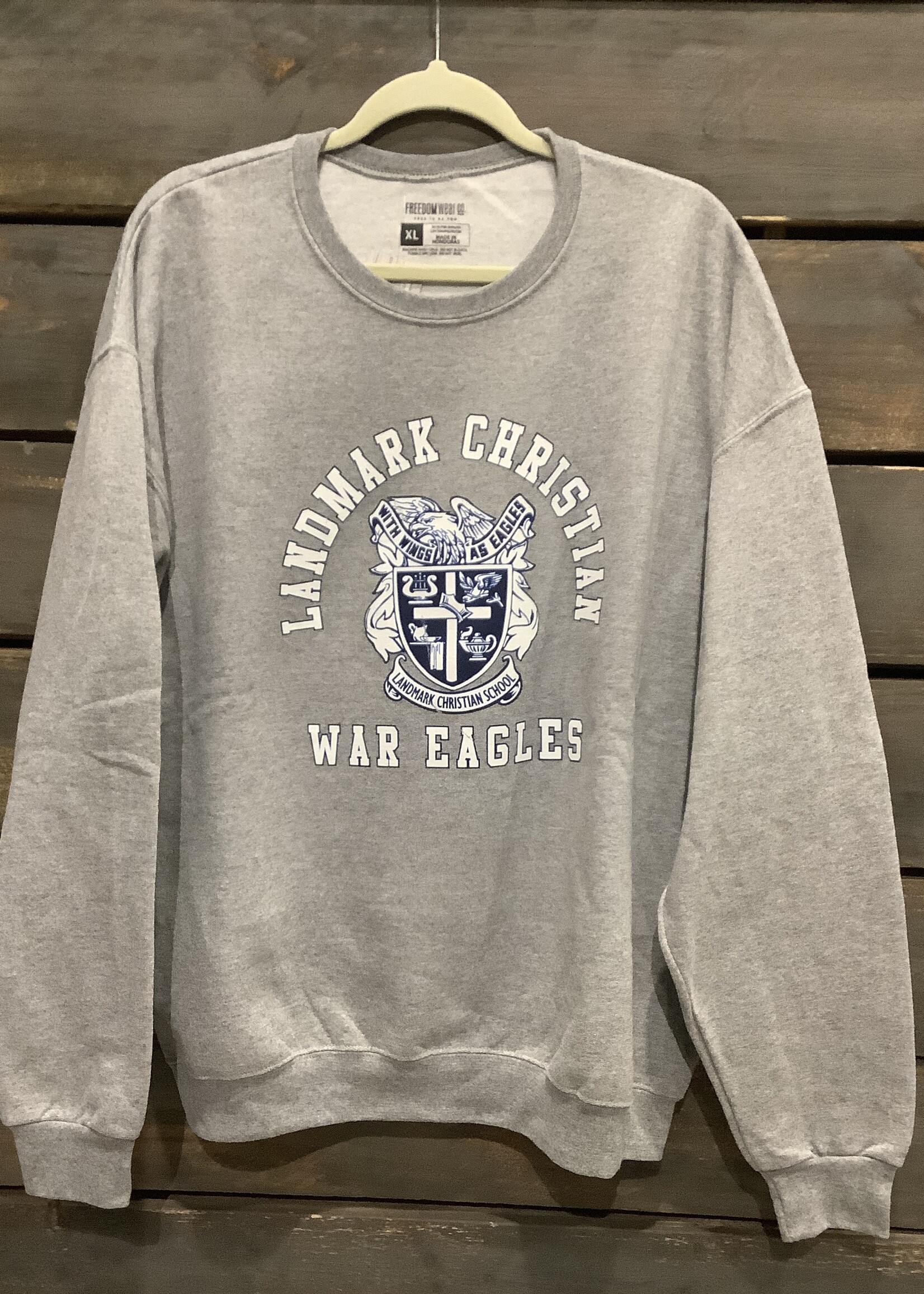 ADULT COLLEGIATE CREW SWEATSHIRT  - GREY