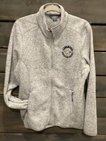 LADIES PREMIUM SWEATER KNIT HEATHER GREY FLEECE WITH EMBROIDERY LOGO