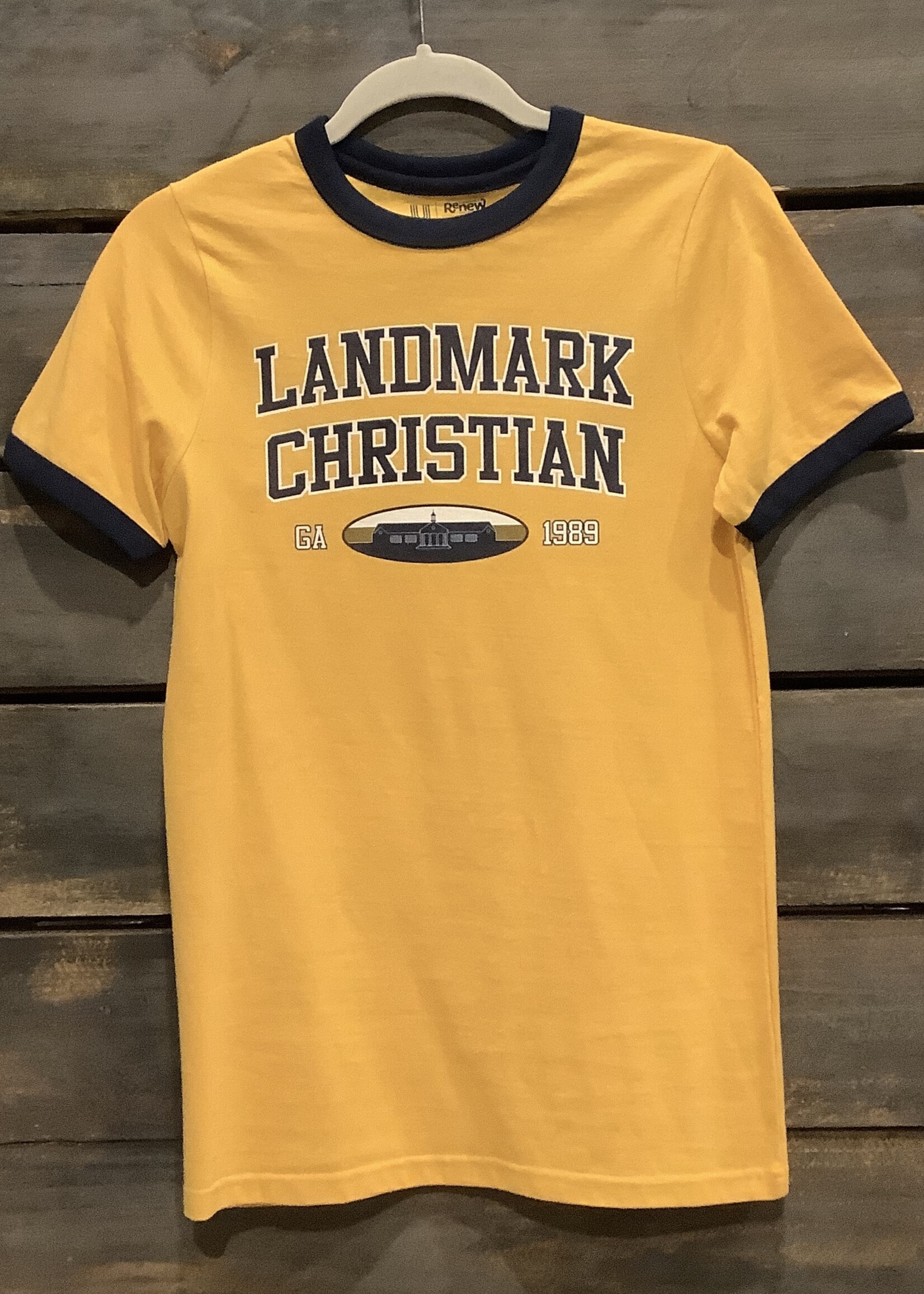 RENEW RINGER SHORT SLEEVE TEE- GOLD/NAVY