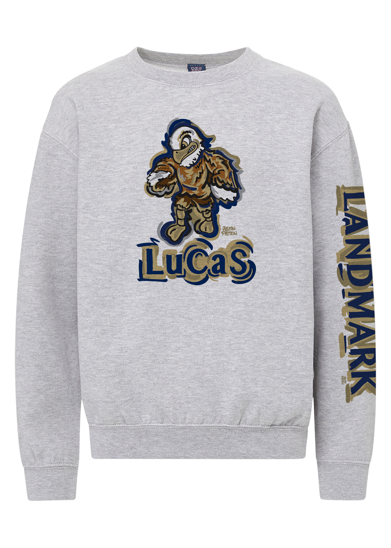 YOUTH BUDDY CREW IN HEATHER GREY WITH LUCUS SCREEN PRINT