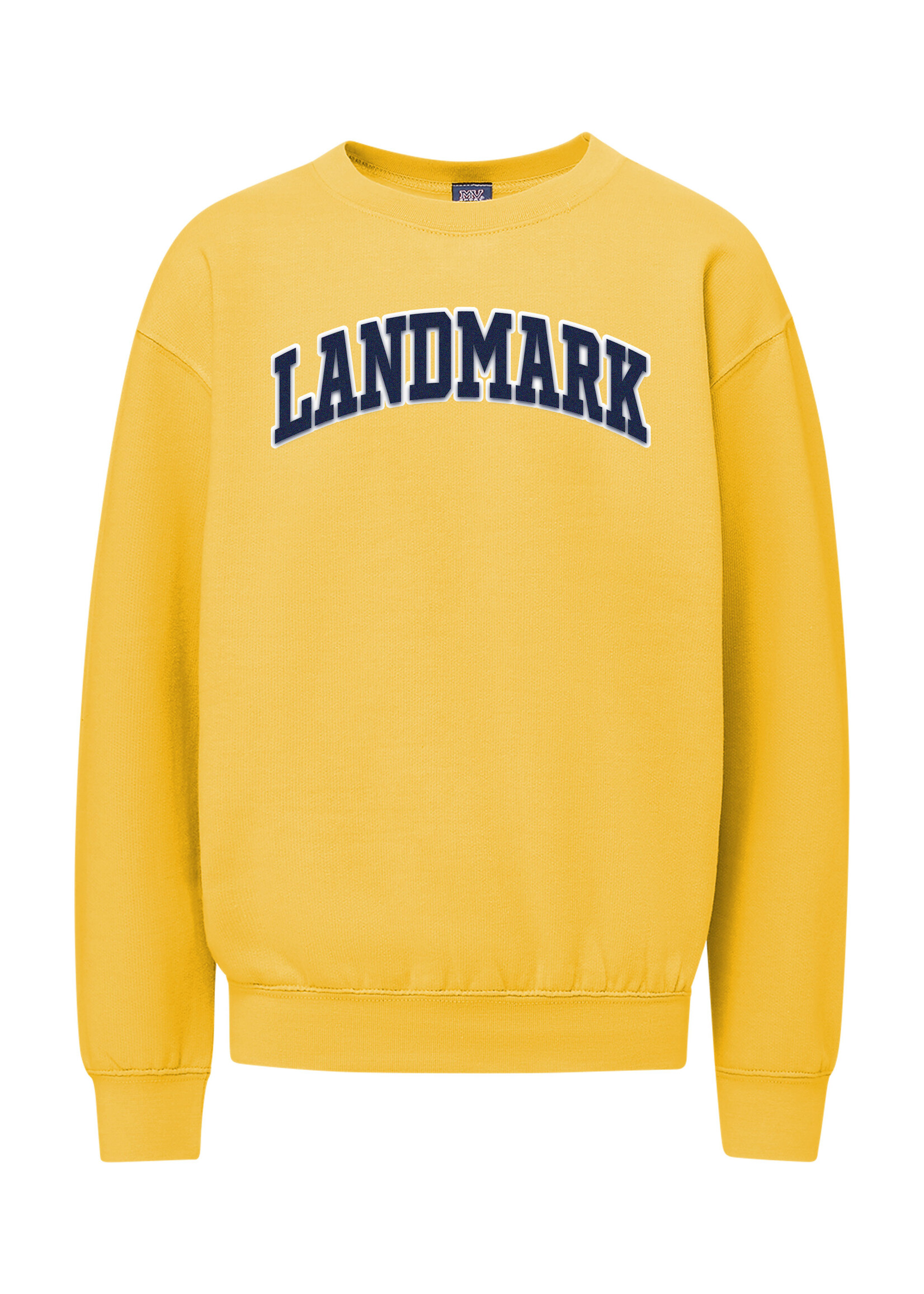 MEN'S PROWEAVE FLEECE CREW SWEATSHIRT IN MAIZE GOLD WITH SCREEN PRINT FRONT