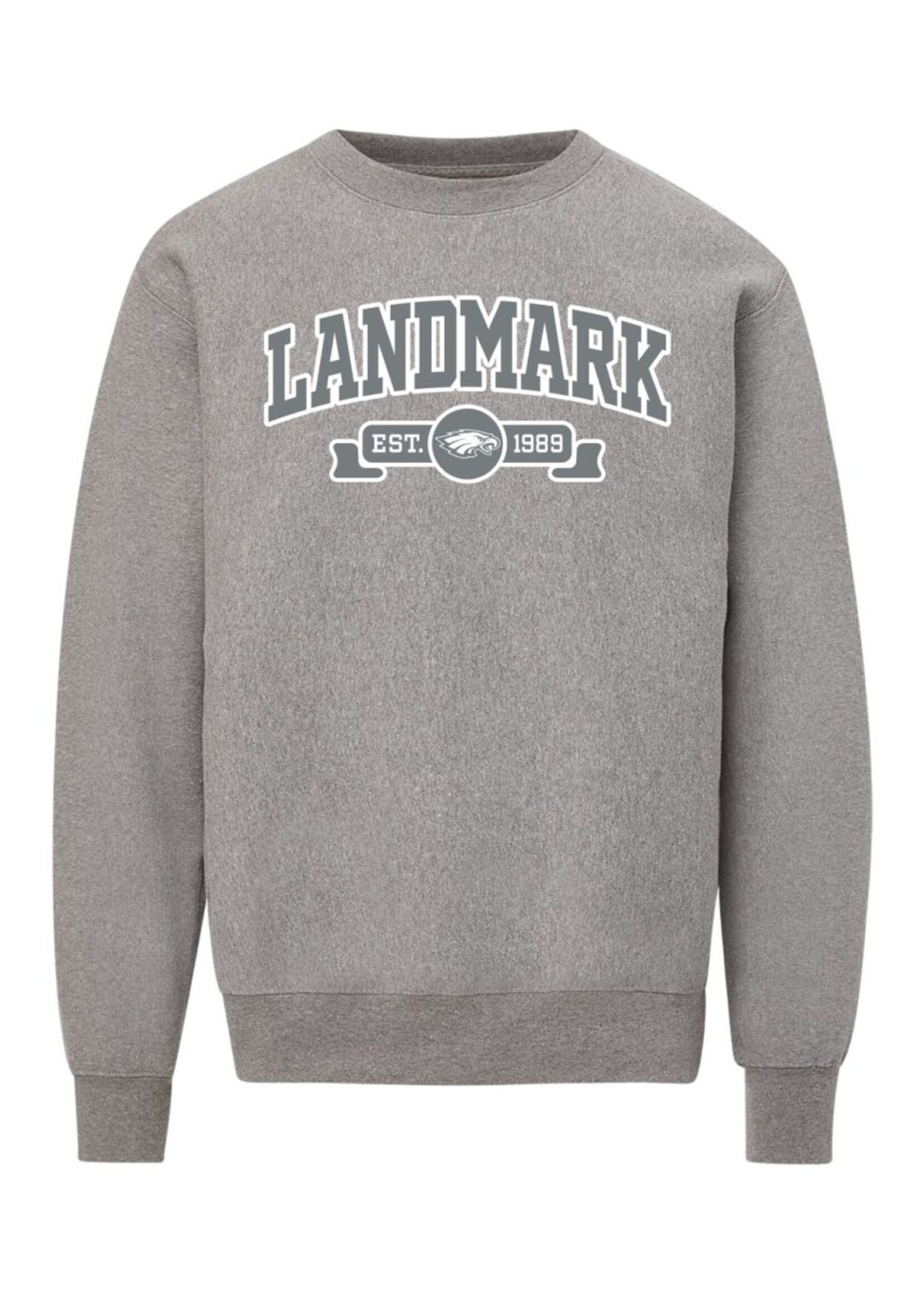 ADULT PROWEAVE CREWNECK WITH  APPLIQUE FRONT