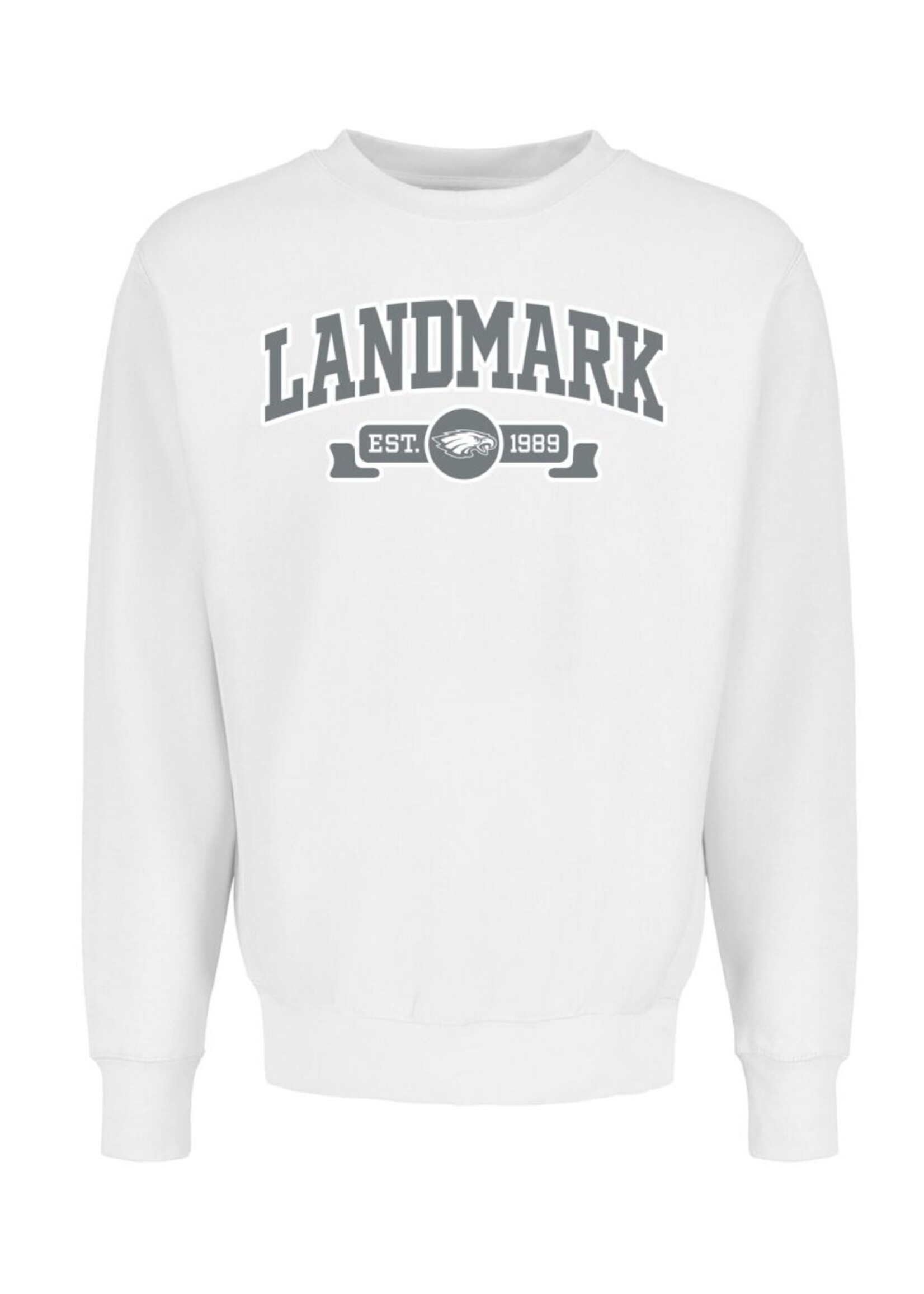 ADULT PROWEAVE CREWNECK WITH  APPLIQUE FRONT