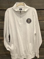 MEN'S FLEECE 1/4 ZIP WITH SIDE POCKETS IN ASH GREY AND LEFT CHEST EMBROIDERY LOGO