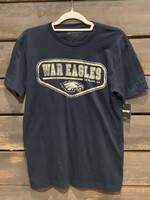 MEN'S SUEDED COTTON SHORT SLEEVE TEE IN NAVY WITH FRONT SCREEN PRINT