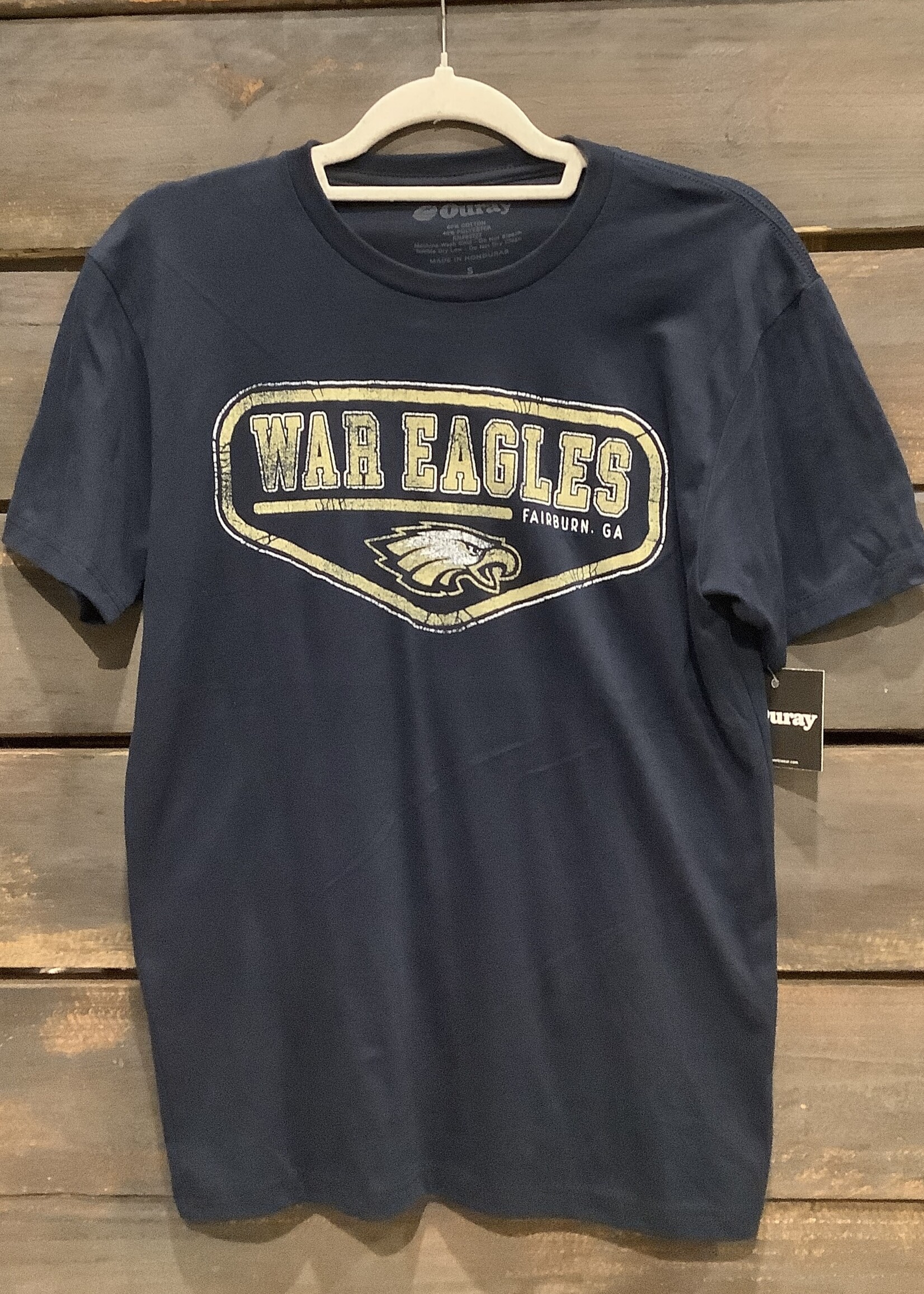 MEN'S SUEDED COTTON SHORT SLEEVE TEE IN NAVY WITH FRONT SCREEN PRINT