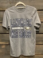 MEN'S SHORT SLEEVE HEATHER GREY TEE WITH SCREEN PRINT FRONT
