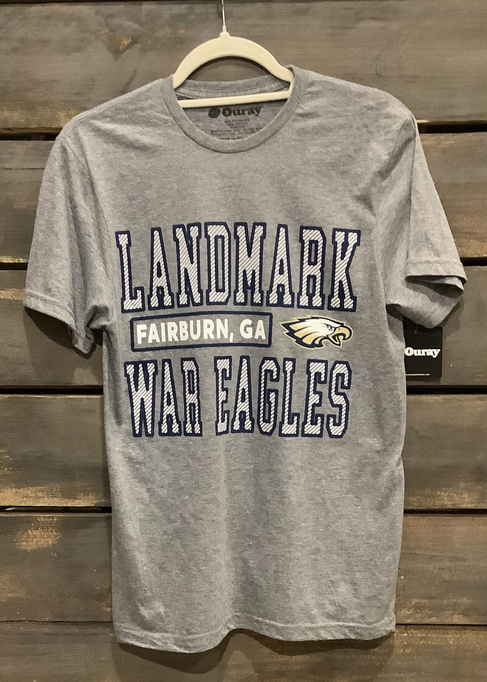 MEN'S SHORT SLEEVE HEATHER GREY TEE WITH SCREEN PRINT FRONT