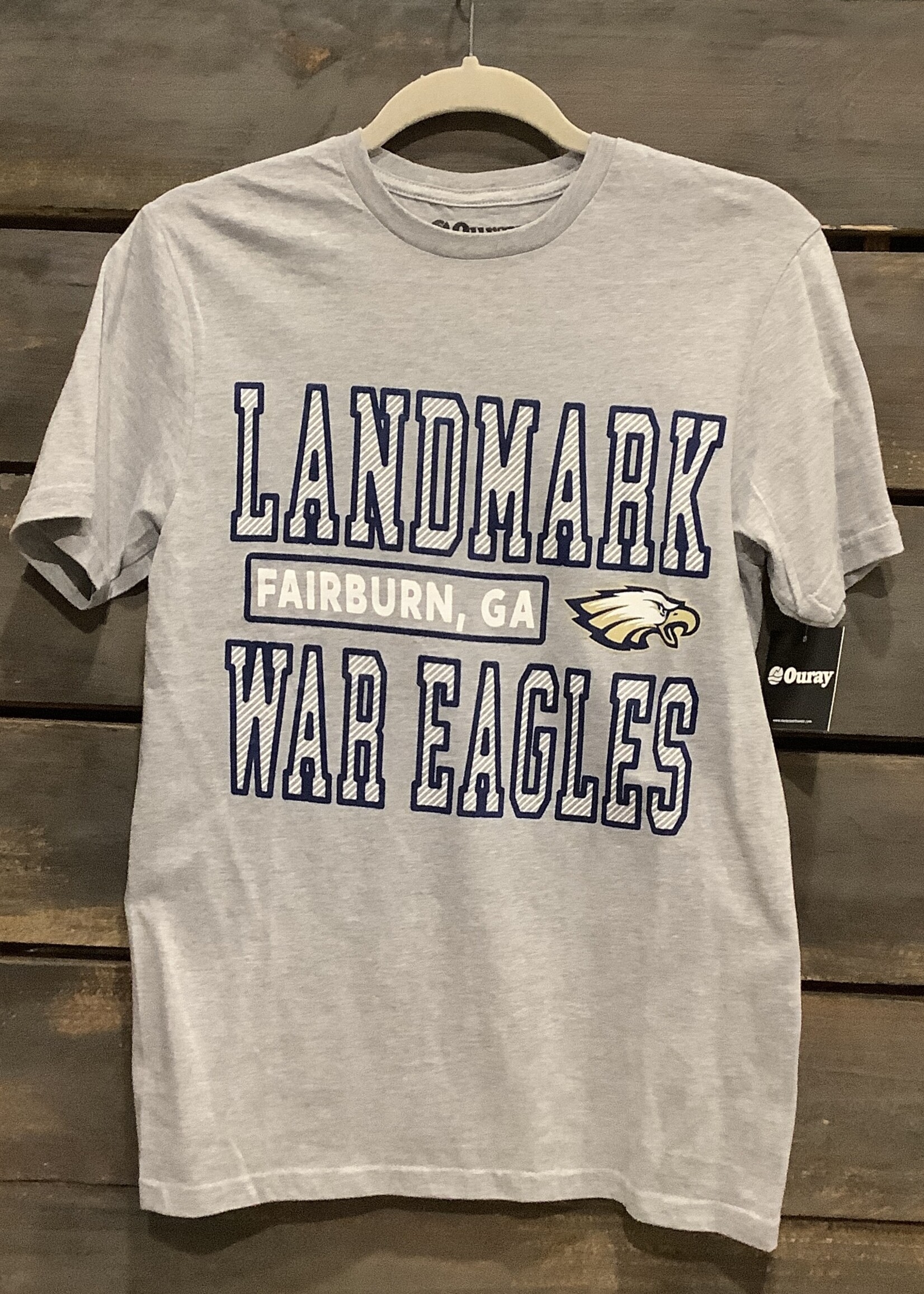 MEN'S SHORT SLEEVE HEATHER GREY TEE WITH SCREEN PRINT FRONT