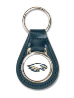 NAVY LEATHER KEY FOB WITH OUR EAGLE HEAD LOGO