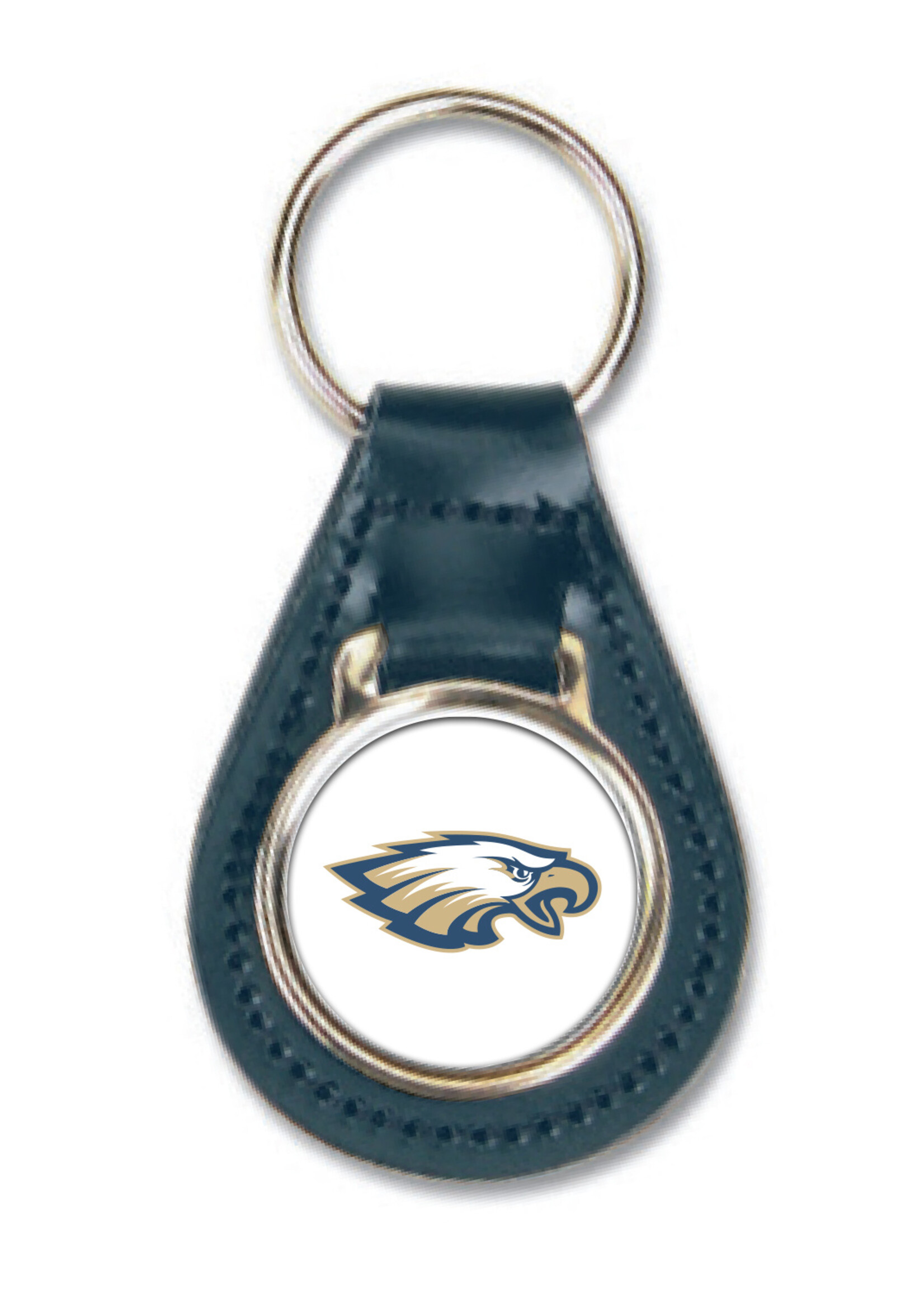 NAVY LEATHER KEY FOB WITH OUR EAGLE HEAD LOGO