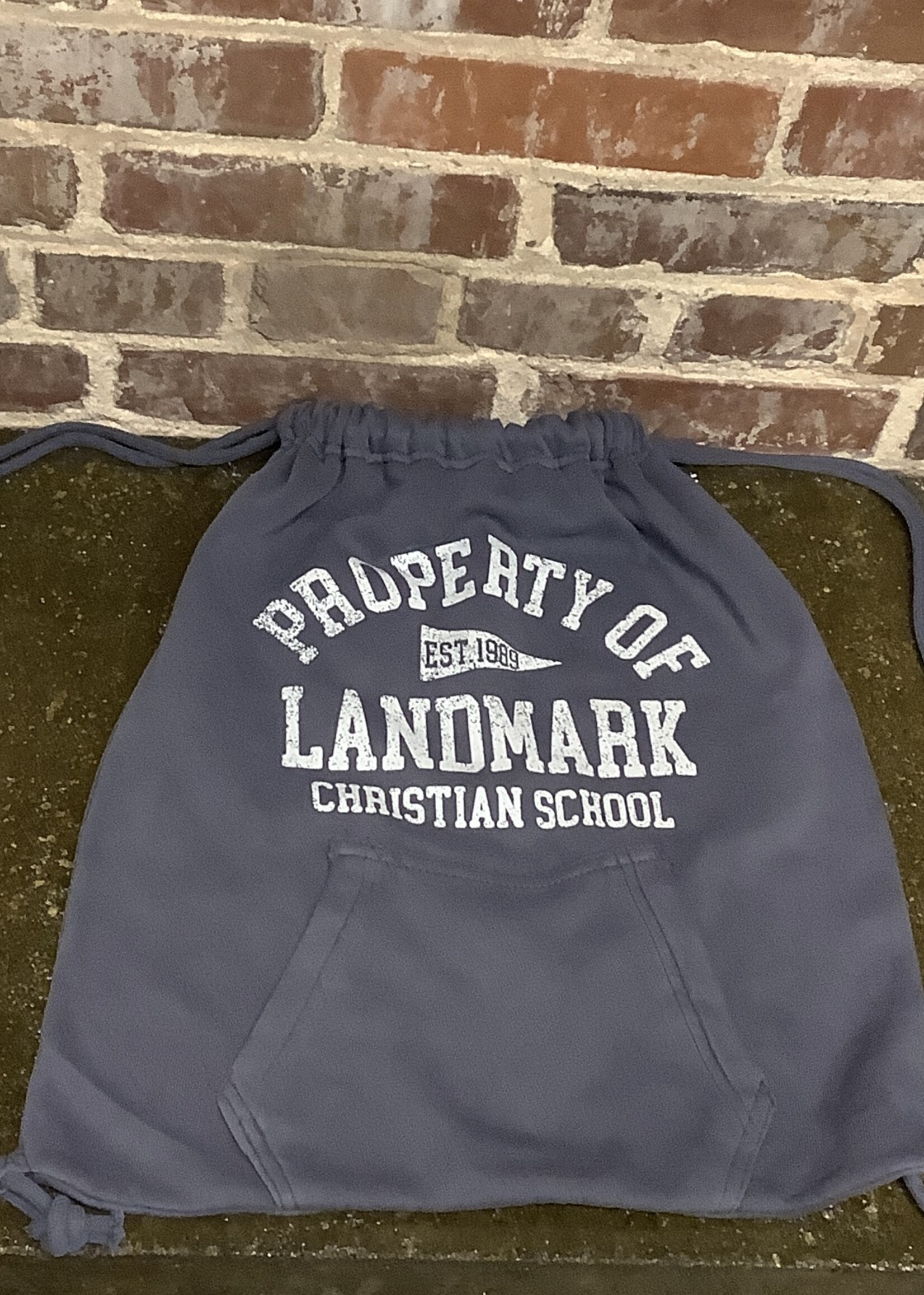 SWEATSHIRT DRAWSTRING SLINGBACK IN MOONLIGHT NAVY WITH LOGO FRONT