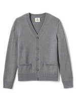 BOYS BUTTON FRONT CARDIGAN IN PEWTER HEATHER