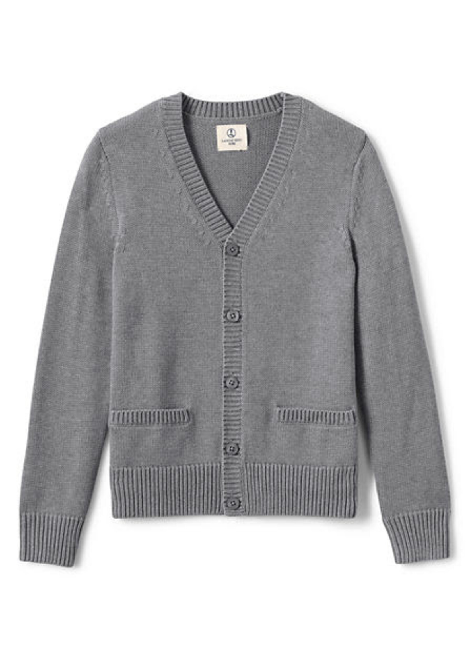 BOYS BUTTON FRONT CARDIGAN IN PEWTER HEATHER