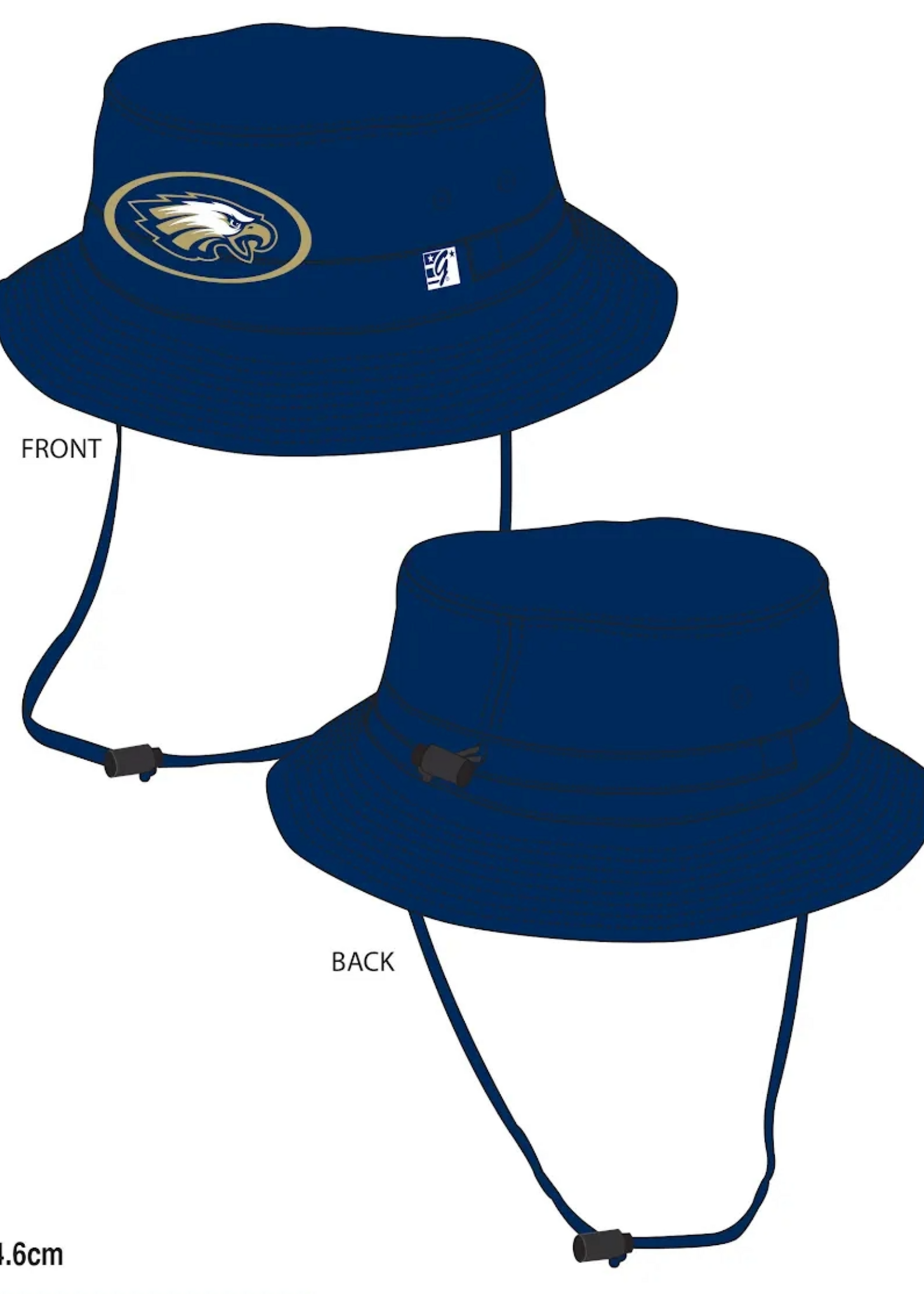 ULTRA LIGHT BUCKET HAT IN NAVY WITH EMBROIDERY LOGO