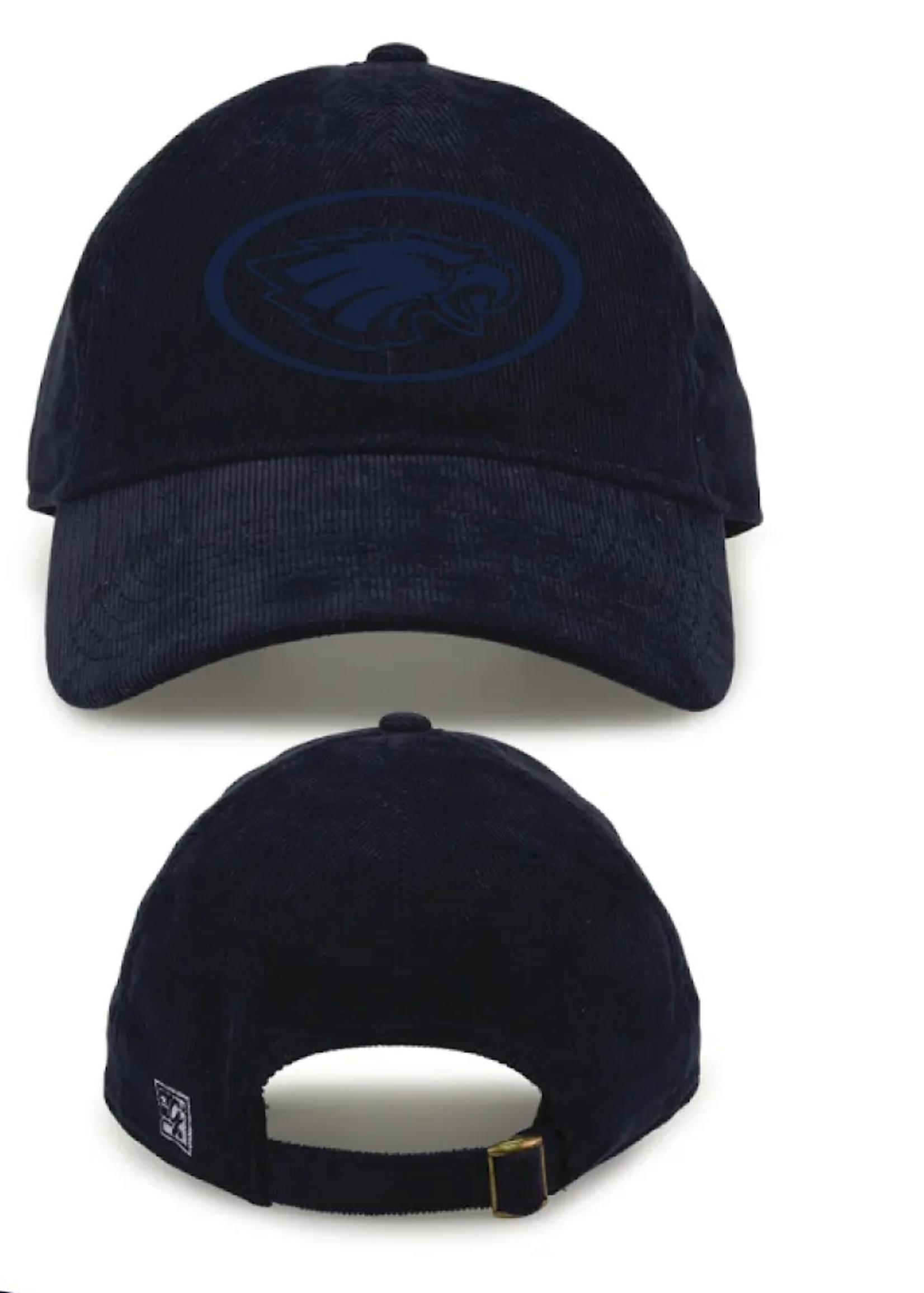 CORDUROY ADJUSTABLE HAT IN NAVY WITH EMBRODERY LOGO