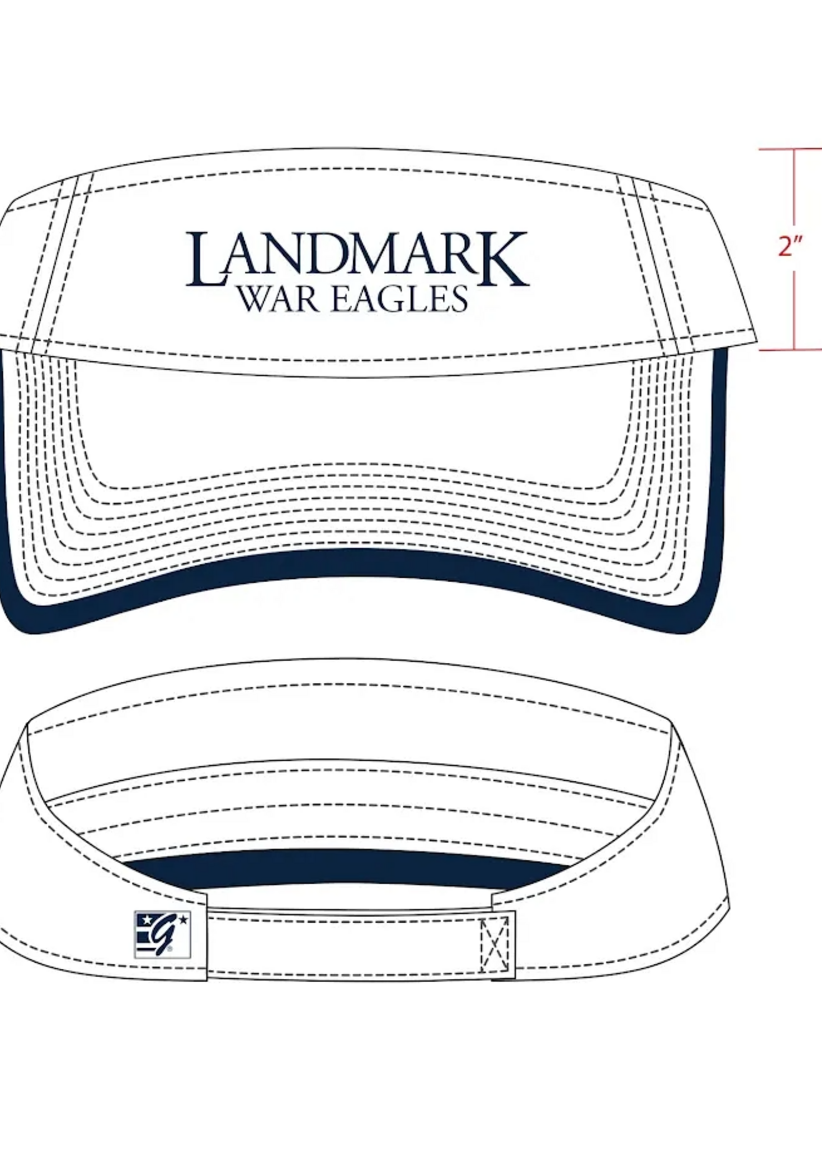 THE GAME ADJUSTABLE VISOR IN WHITE WITH A NAVY TIP
