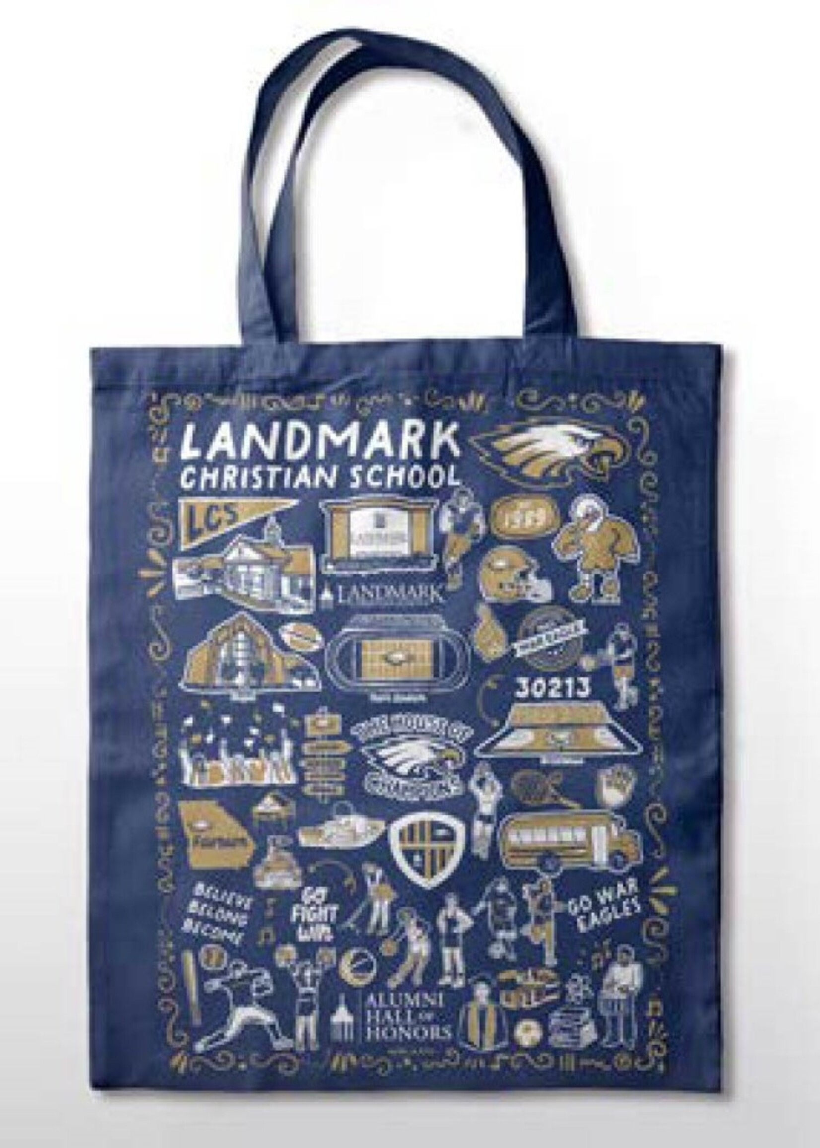 IMPRESSIONS DESIGN POLYESTER TWILL TOTE BAG WITH LOGO ON FRONT & BACK