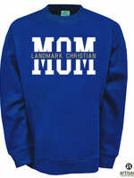 A TEAM MOM CREW SWEATSHIRT IN NAVY WITH REVERSE APPLIQUE