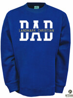 A TEAM DAD NAVY CREW SWEATSHIRT WITH REVERSE APPLIQUE