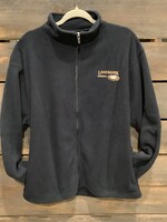 ADULT FULL ZIP POLAR FLEECE JACKET - NAVY WITH EMBROIDERY LEFT CHEST