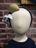 LARGE TWO TONE BOW IN GOLD AND EAGLE RIBBON ON 1/2" HEADBAND #1339D-6HB