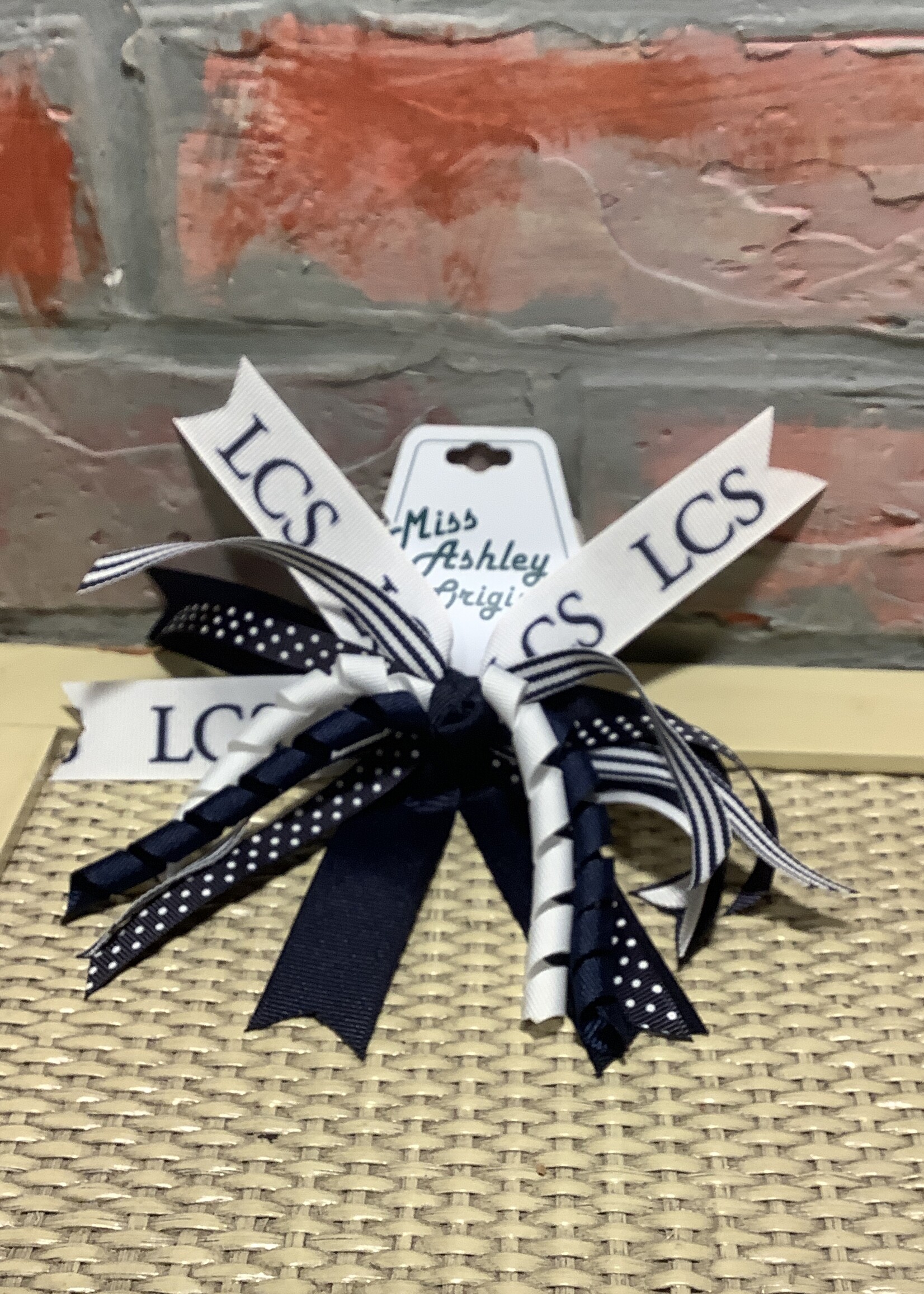 MIXED RIBBON PONY NAVY DOT/LCS CURLY Q RIBBON #7540LCS4