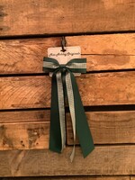 PINCH OVERLAY W/LONG TAILS IN GREEN CHECK-1230