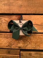 CLASSIC CURLY FLF LARGE BOW ON BARRETTES-1138-6-GREEN