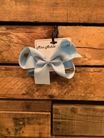 CLASSIC CURLY FLF LARGE BOW ON BARRETTES-1138-6-LIGHT BLUE