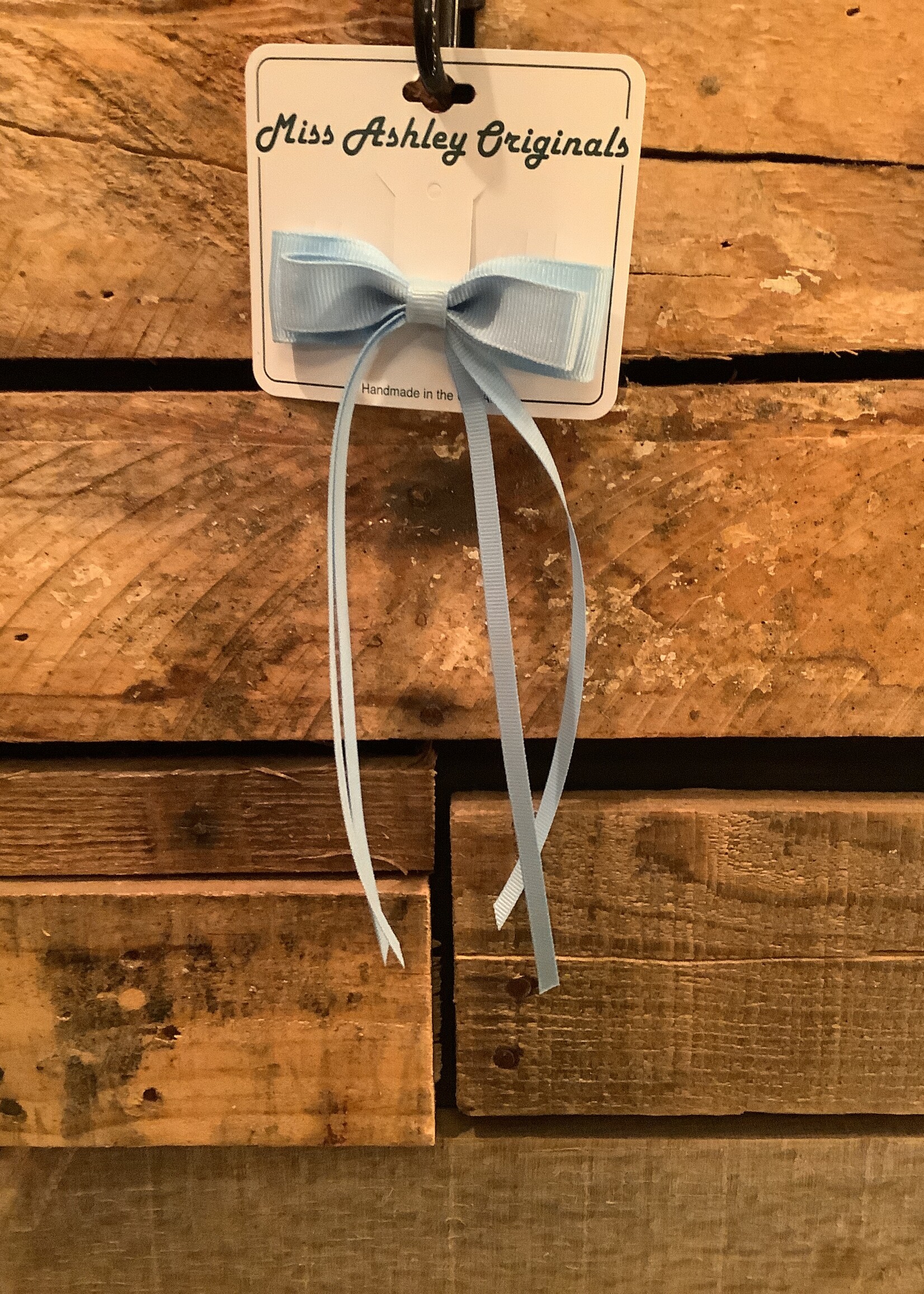 SMALL TUXEDO BOW WITH TAILS ON CLIP - 1278 - LIGHT BLUE