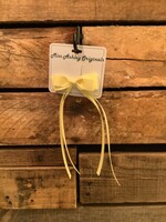 SMALL TUXEDO BOW WITH TAILS ON CLIP - 1278 - YELLOW