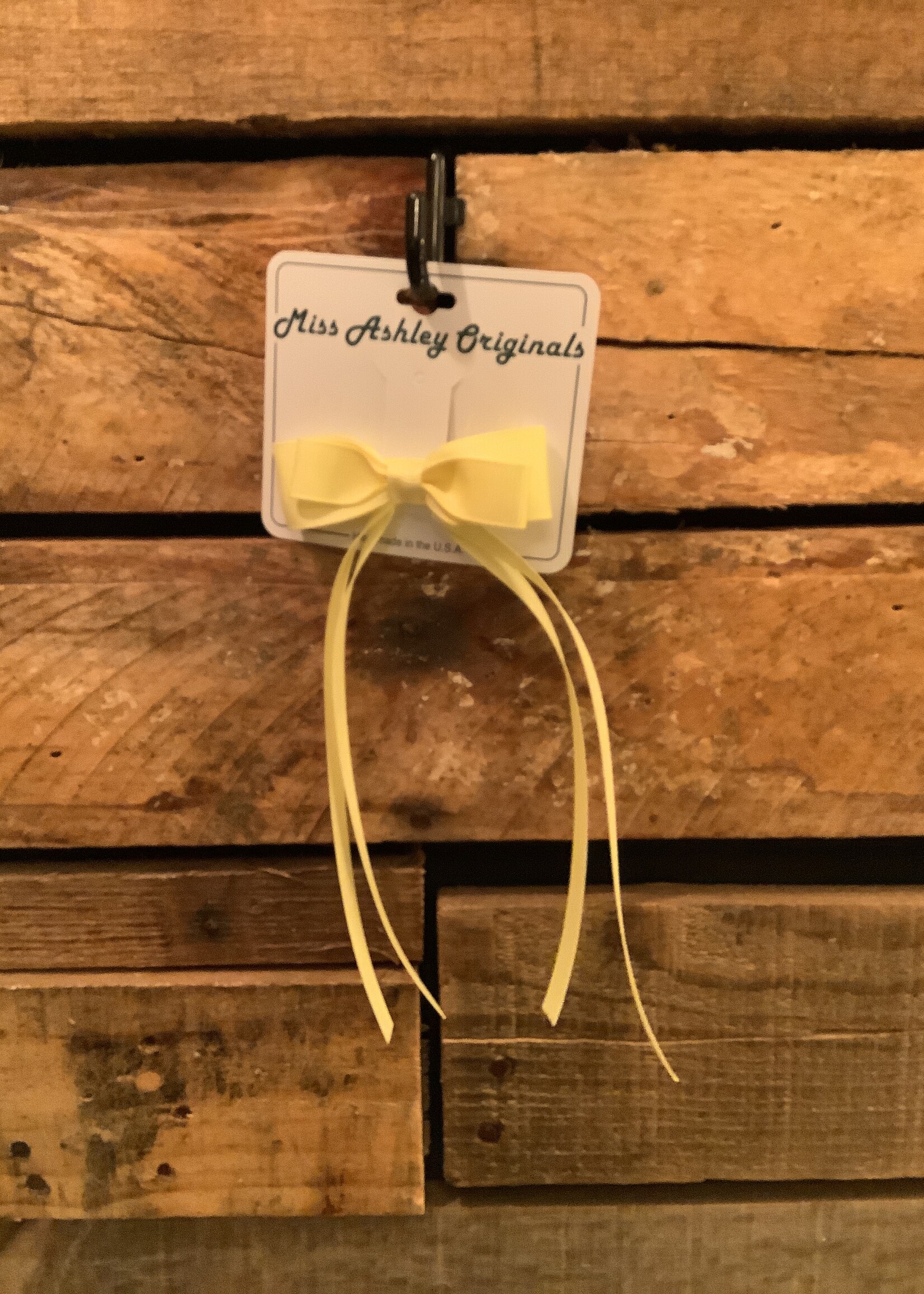 SMALL TUXEDO BOW WITH TAILS ON CLIP - 1278 - YELLOW