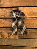 LARGE PLAID BOW W/TAILS ON PINCH CLIP - FBE176
