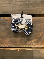 TWO TONE BOW PINCH CLIP WITH EAGLE IN NAVYDOT/NAVY CHECK #1027FB-4