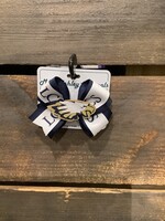 TWO TONE PINCH CLIP BOW WITH EAGLE CENTER IN NAVY/LCS #1027FB4