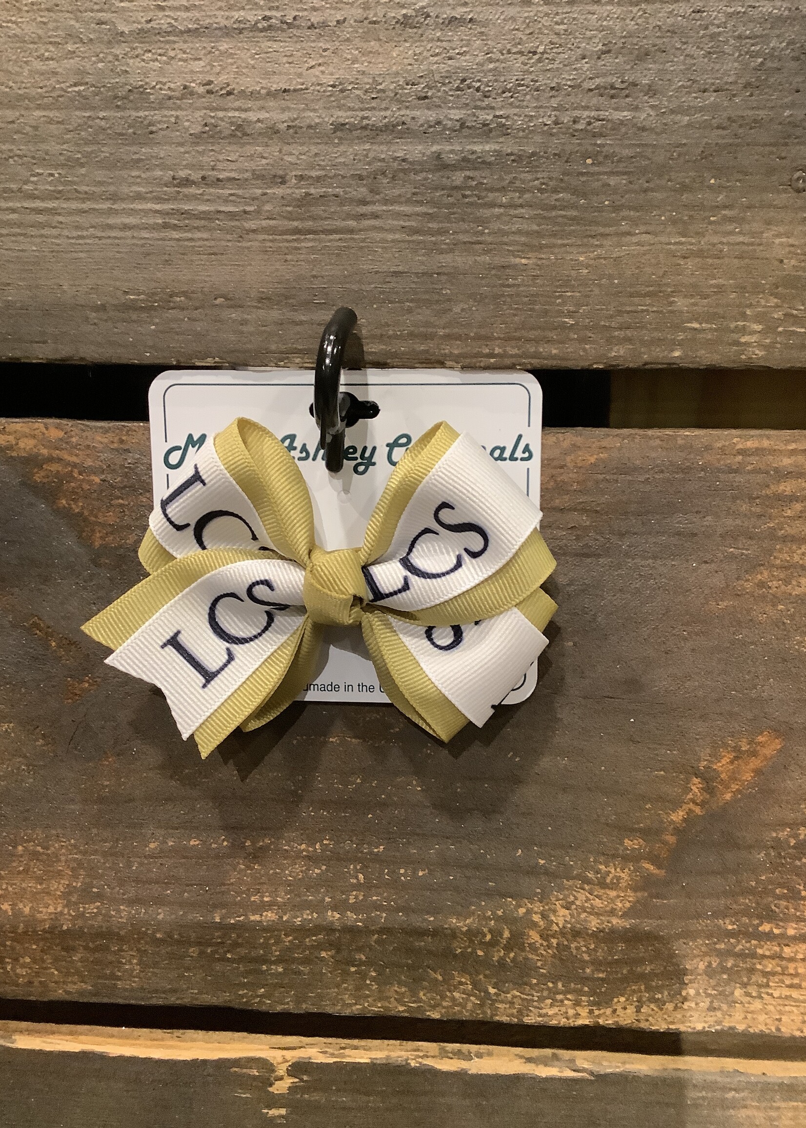 LAYERED PINCH CLIP BOW IN GOLD/LCS #1027-4