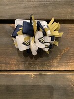 LARGE SPIKEY LOOP NAVY/GOLD & EAGLE RIBBON BARRETTE #50000