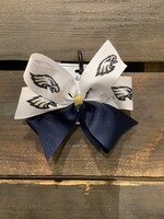 NAVY & EAGLE RIBBON WITH GOLD KNOT BARRETTE #1139P