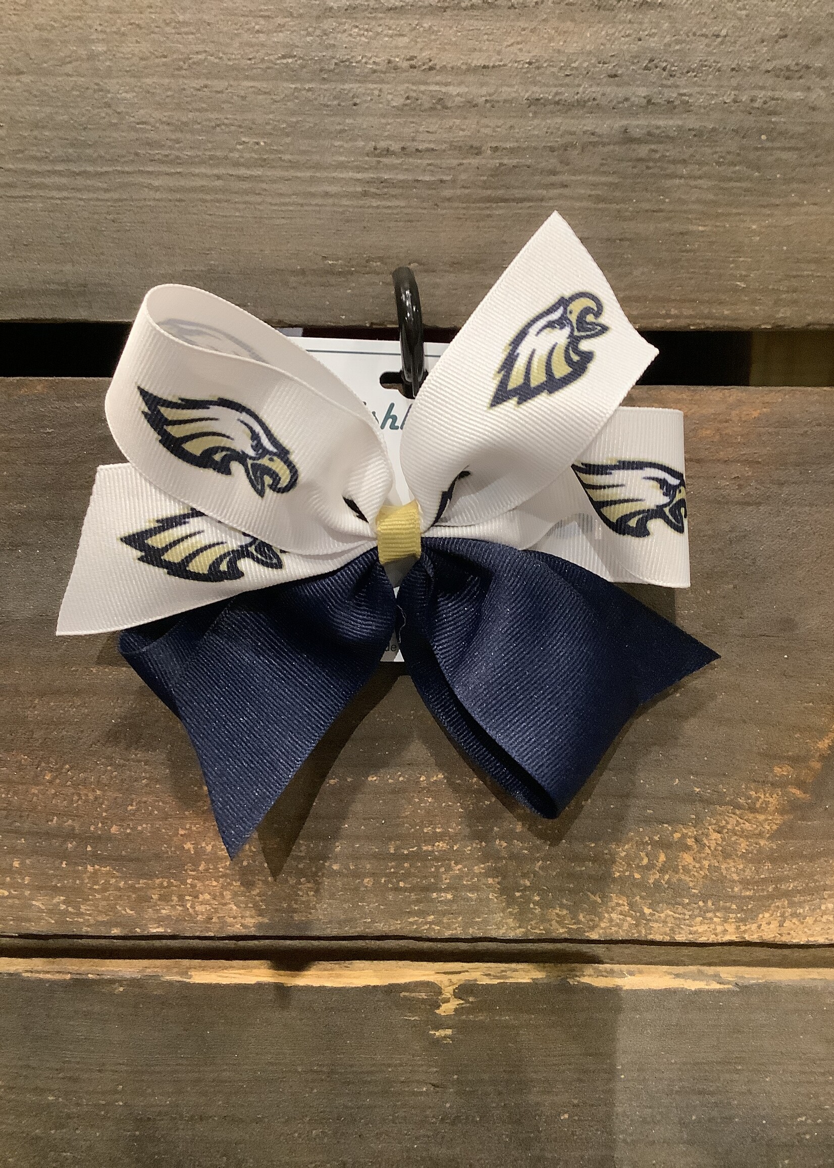 NAVY & EAGLE RIBBON WITH GOLD KNOT BARRETTE #1139P