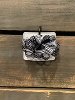 LARGE SWISS DOT /STRIPE MULTI LOOP BARRETTES #5029SD -6