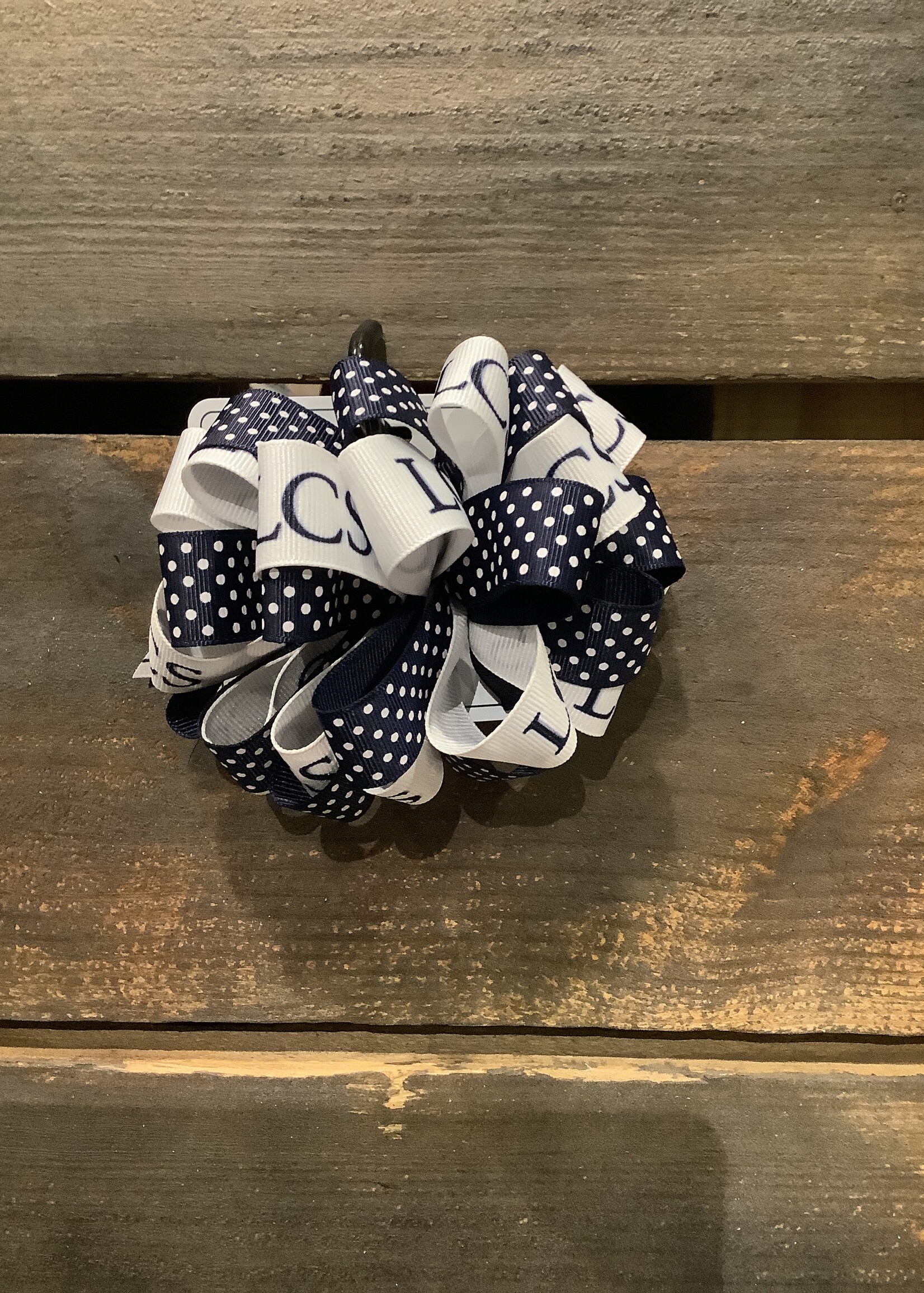 LARGE LOOP NAVY DOT/LCS BARRETTE #5009 LC