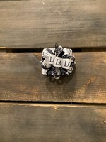 LARGE LCS LOOP & NAVY SWISS DOT BARRETTE #5010