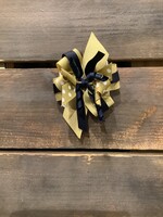 STACKED WINDMILL BOW BARRETTE WITH GOLD DOT #1840D