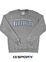 SUPER SOFT THROWBACK GREY CREW WITH EMBROIDERY FRONT